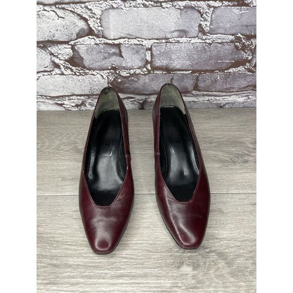 VTG Bally Maroon Leather England Pumps Dress Heels Women Sz 5M US/3UK/35EU READ - Picture 14 of 16